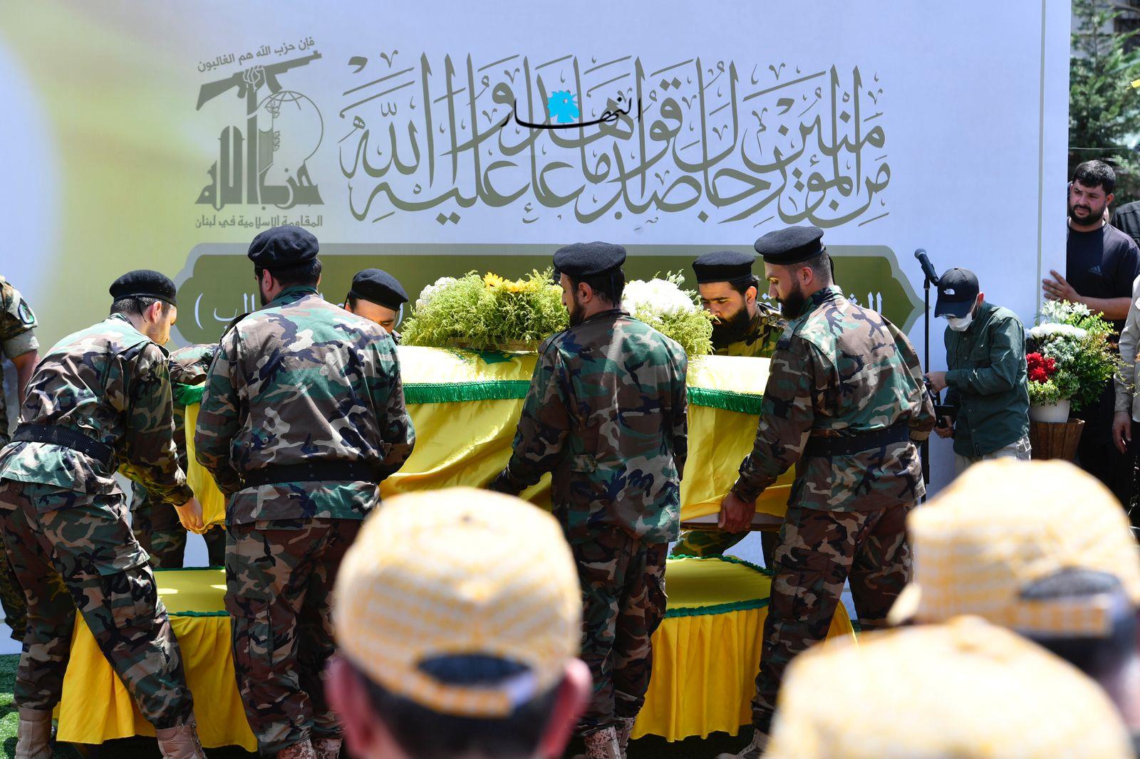 بالصور- حزب الله شيع القيادي طالب عبدالله في الضاحية... صفي الدين: سنزيد من عملياتنا كما ونوعا